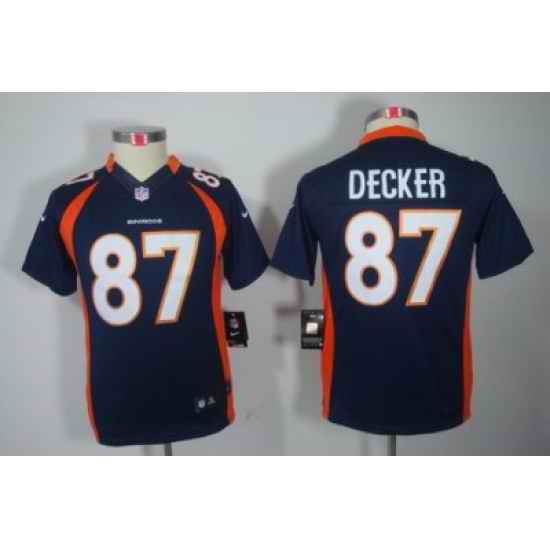Youth Nike Denver Broncos 87# Eric Decker Blue Color[Youth Limited Jerseys]